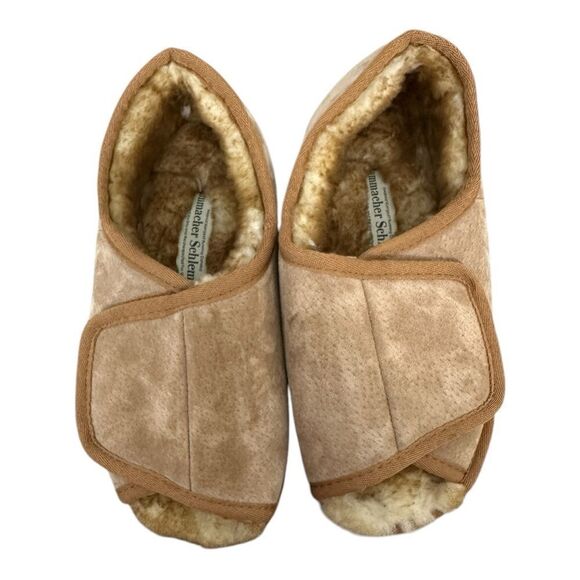 Hammacher Schlemmer adjustable open toe sheepskin slippers size L - Picture 3 of 7